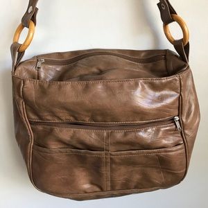 Vintage 60s Bag Purse Crossbody Tote Large Hippie Boho Vegan Leather Bohemian